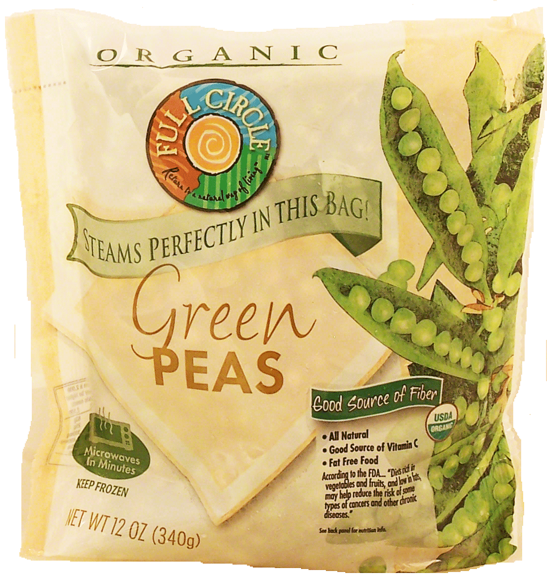 Full Circle Organic green peas, steams in bag Full-Size Picture